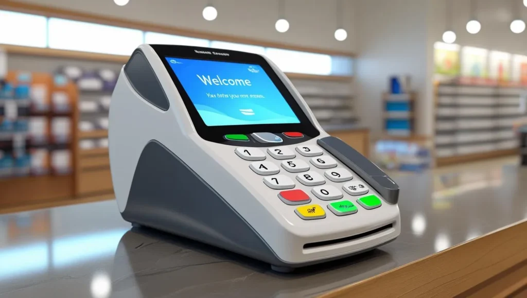 a credit card machine in store (1)_11zon کارتخوان فروشگاهی بانک آینده